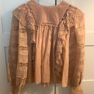 Ulla Johnson ruffle long sleeve blouse size 2